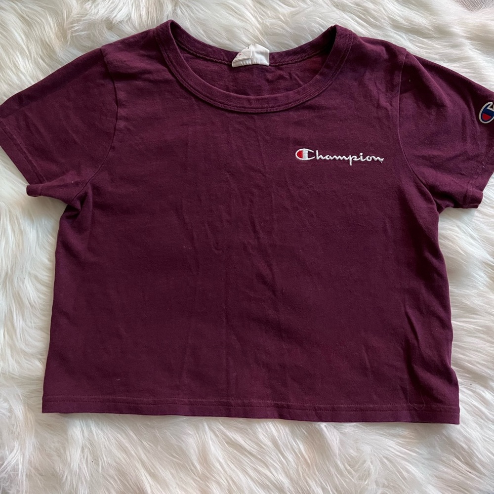 Burgundy champion crop top